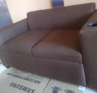 Brand new Brown 2seater couch with cupholder on sale &#64; R1499