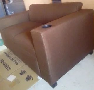 Brand new Brown 2seater couch with cupholder on sale &#64; R1499