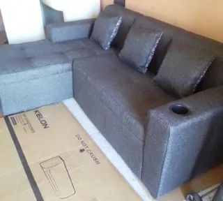 Brand new Charcoal Grey L-Shape Couch with 3scatter cushions and cupholder on Special &#64; R2499