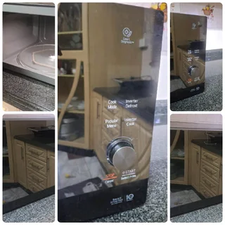 LG Smart Diagnosis technology Black mirror finish microwave