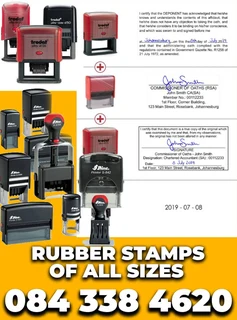 Rubber stamps of all sizes