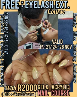 Free Eyelash Ext. Course With R2000 Gel And Acrylic Nail Course.kit.certificates