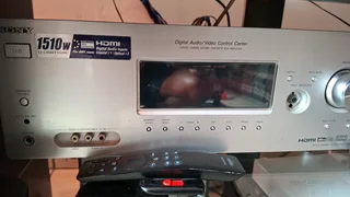 Sony surround sound system with metal, glass stands