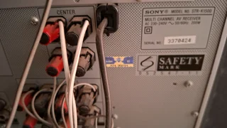 Sony surround sound system with metal, glass stands