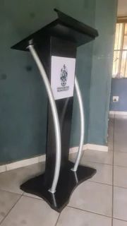 Black With Silver Curved Steel Pulpits And Podiums