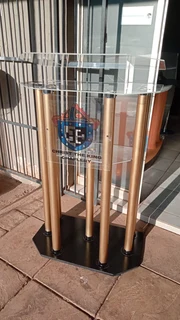 6-LEG SILVER WITH BLACK BASE PULPITS AND PODIUMS