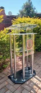 6-LEG SILVER WITH BLACK BASE PULPITS AND PODIUMS