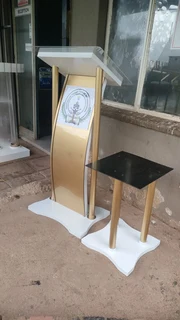 CUSTOM C BLACK AND SILVER PULPITS AND PODIUMS