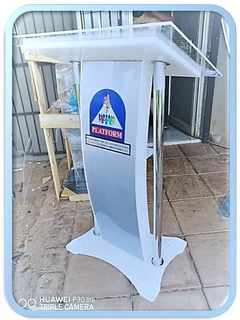 CUSTOM C BLACK AND SILVER PULPITS AND PODIUMS