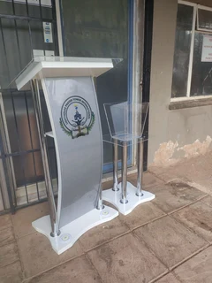 CUSTOM C BLACK AND SILVER PULPITS AND PODIUMS
