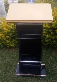Custom Designed Black C-shaped Pulpit
