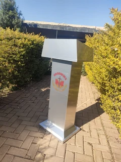 Custom Designed Matted Mirror Podiums