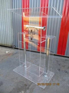 Clear Bookledge Podiums With Poles