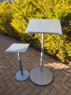 Podium With Side Table Made Of Steel - Silver, Gold Or Black