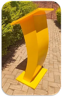 Yellow Acrylic C-shaped Podium