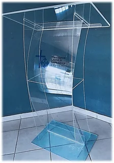 Clear Acrylic Upside Down C-shaped Podiums With Full Front