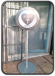 Custom Designed Church Steel Logo Stands
