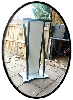 Black & White Curved Steel Podium