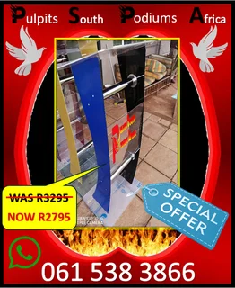 C-shape Podium With Blue Legs On Special