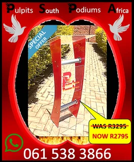 C-shape Podiums With Red Legs On Special