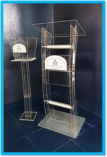 Clear Acrylic Podium With Offering Bucket & Tabgle Combo