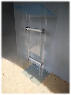 Slender H-shaped Clear Acrylic Podium - Lightweight