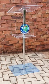 New - Single Chrome Pole Podium - Simple Yet Stylish