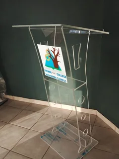 Beautiful Handcrafted Clear Acrylic Industrial Podium