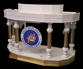 A Big White And Gold Pulpit Crafted To Carry Your Message