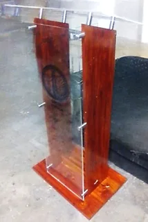 Cherry Wood Podium With Clear Acrylic Front And Top