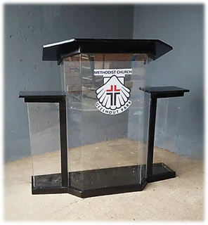 A Lovely Dark Wingstyle Podium With Clear Acrylic Allowing For A Beautiful Display