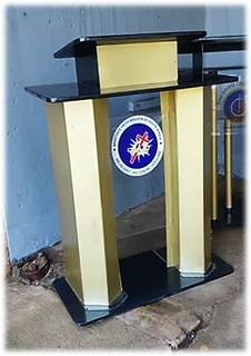 Custom Designed Podium In Black And Gold Fit For A King