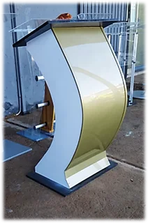 Custom Banana Shaped Podium Displaying Uniqueness