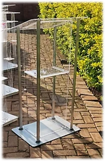 Clear Acrylic Podium With 4 Silver Legs