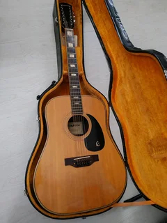 1970s Epiphone FT165 BARD 12 string semi acoustic guitar (Japan) and hard case