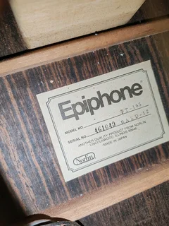 1970s Epiphone FT165 BARD 12 string semi acoustic guitar (Japan) and hard case