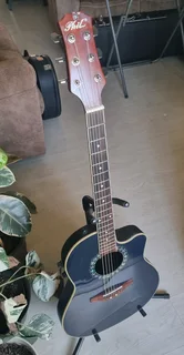 Phil round back ovation style semi acoustic guitar and bag (Korea)