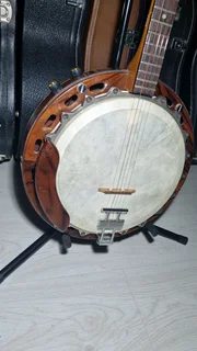 Vintage semi acoustic Framus Banjo and hard case