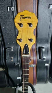 Vintage semi acoustic Framus Banjo and hard case