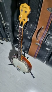 Vintage semi acoustic Framus Banjo and hard case