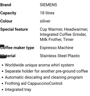 Siemens surpresso S60 automatic coffee masjien