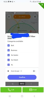 Experienced Bolt driver