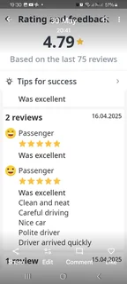 Experienced Bolt driver