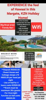 Holiday Accommodation. Margate. South Coast. 15-sleeper. Luxury! Luxury! Luxury!