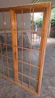 Wooden Window, Timber window with Safety iron  railing, Timber Window