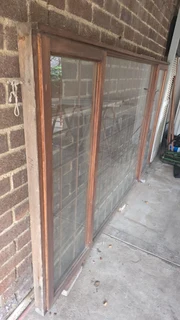 Wooden Window, Timber window with Safety iron  railing, Timber Window