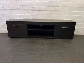 Sleek Dark Wood TV Unit with Storage - Minor Wear- A52974