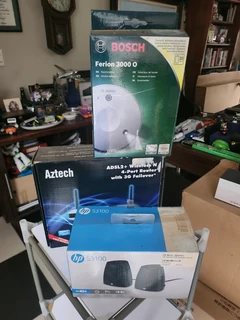 Various Thermometers and speakers