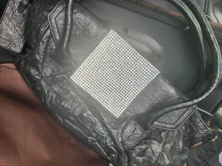 Genuine leather handbags with crystals