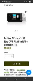 Resmed c PAP machine air 10 elite  new condition